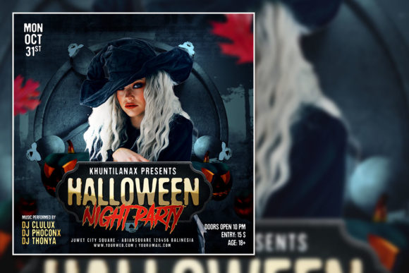 Halloween Social Media Post Template for Quick Editable Holiday Content